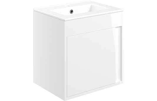 Estelle 510mm Wall Hung Unit Inc. Basin - White Gloss