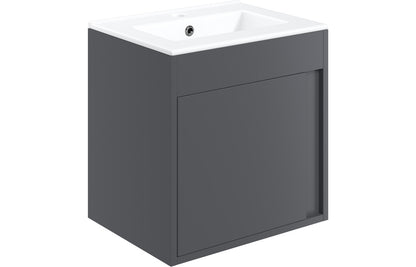 Estelle 510mm Wall Hung Unit Inc. Basin - Matt Graphite Grey
