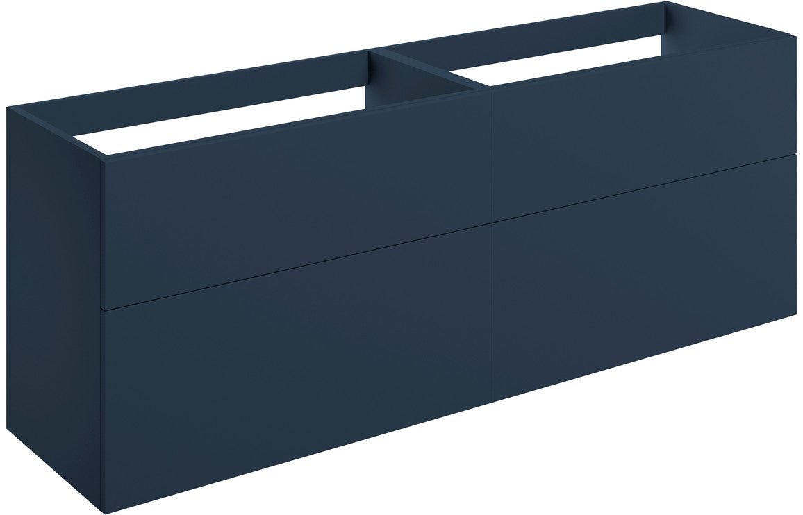 Stella 1180mm Wall Hung 4 Drawer Basin Unit (No Top) - Matt Deep Blue
