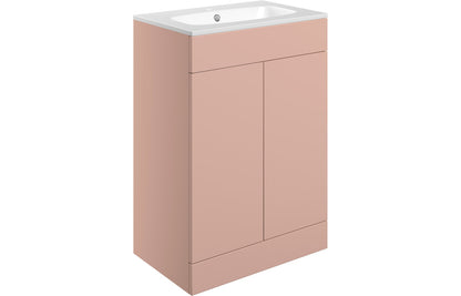 Stella 615mm Floor Standing 2 Door Basin Unit & Basin - Matt Antique Rose