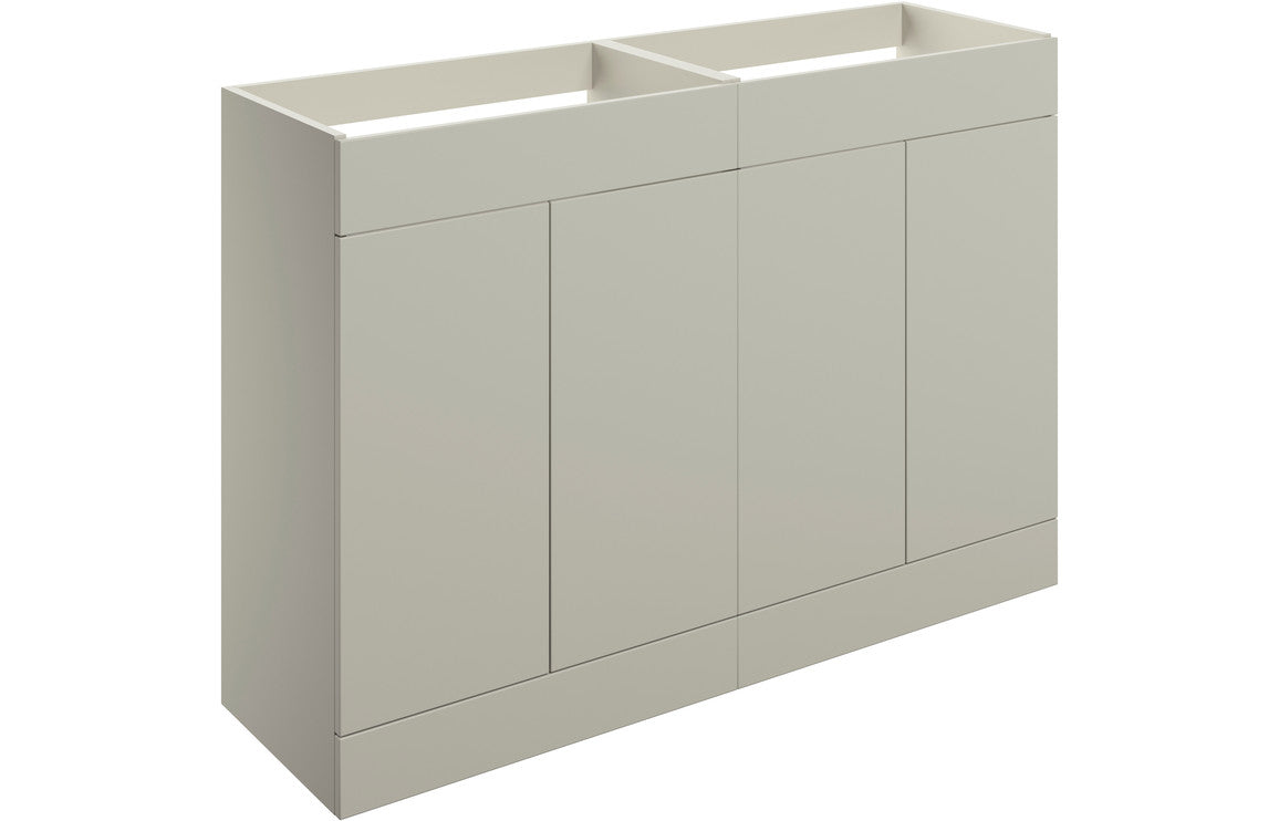 Stella 1180mm Floor Standing 4 Door Basin Unit (No Top) - Matt Latte
