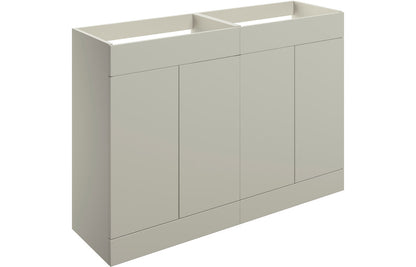 Stella 1180mm Floor Standing 4 Door Basin Unit (No Top) - Matt Latte