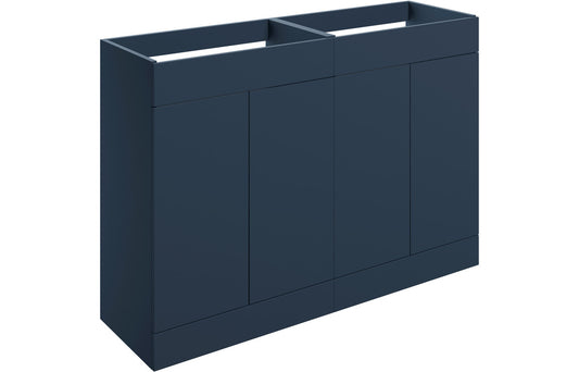 Stella 1180mm Floor Standing 4 Door Basin Unit (No Top) - Matt Deep Blue