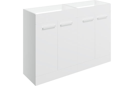 Vesper 1180mm Floor Standing 2 Door Basin Unit Run (No Top) - White Gloss