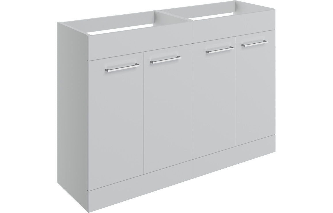 Vesper 1180mm Floor Standing 2 Door Basin Unit Run (No Top) - Grey Gloss