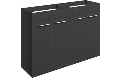Vesper 1180mm Floor Standing 2 Door Basin Unit Run (No Top) - Anthracite Gloss