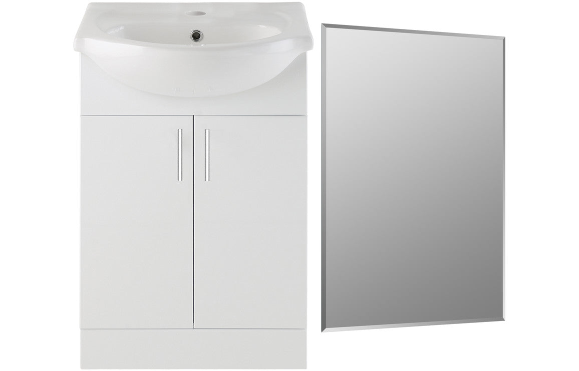 Zosma 650mm Floor Standing Basin Unit & Mirror Pack