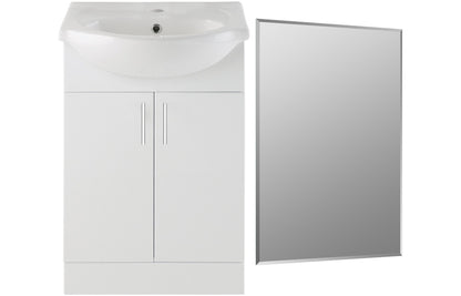 Zosma 650mm Floor Standing Basin Unit & Mirror Pack