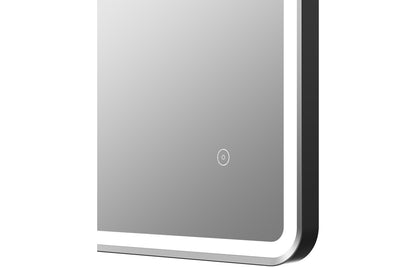 Leda 600mm Rectangle Front-Lit LED Mirror - Matt Black