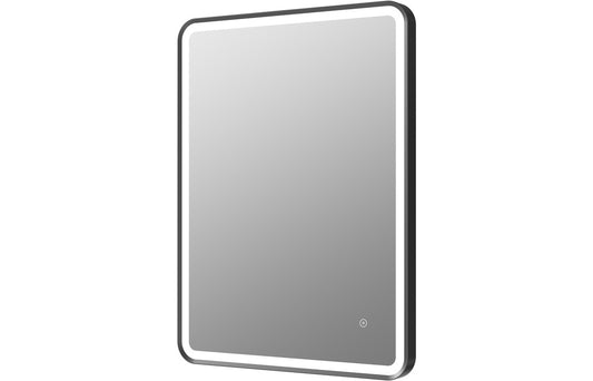 Leda 600mm Rectangle Front-Lit LED Mirror - Matt Black