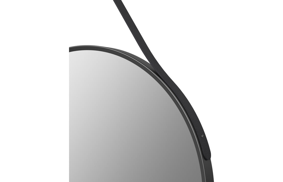 Navi 600mm Round Mirror - Matt Black