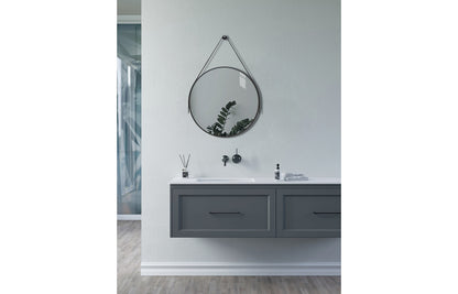 Navi 600mm Round Mirror - Matt Black
