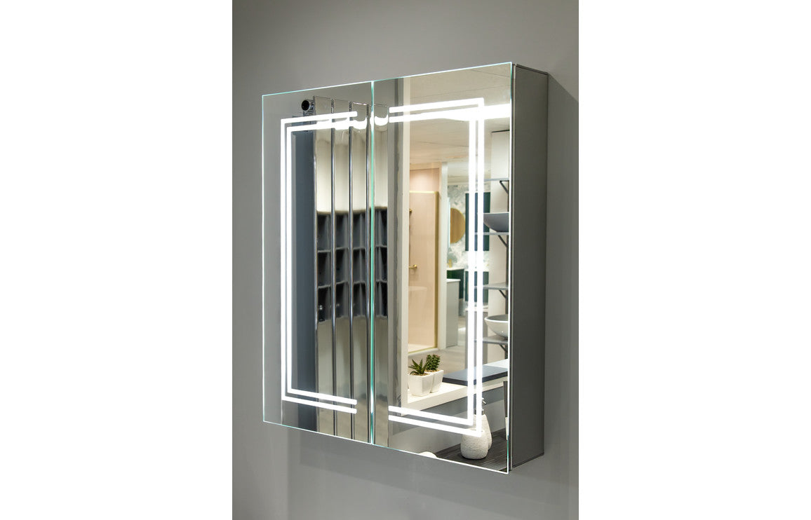 Shaula 600mm 2 Door Front-Lit LED Mirror Cabinet