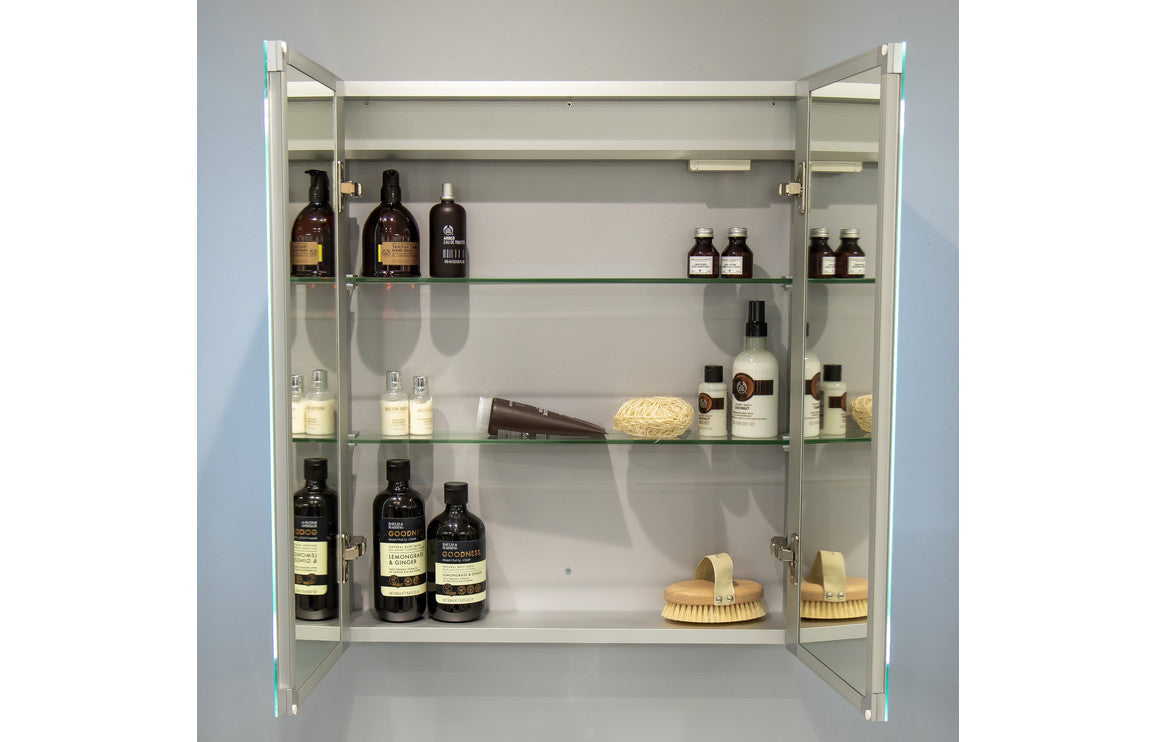 Shaula 600mm 2 Door Front-Lit LED Mirror Cabinet