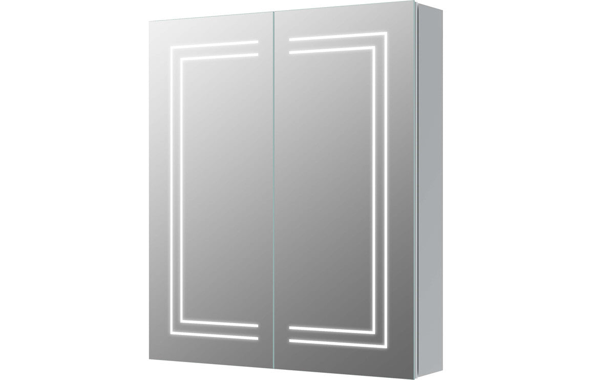 Shaula 600mm 2 Door Front-Lit LED Mirror Cabinet