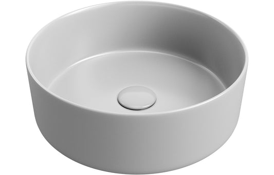 Orpheus 355mm Ceramic Round Washbowl & Waste - Matt Light Grey