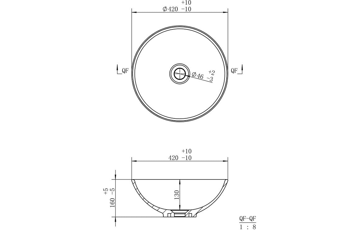 Esra 410mm Round Washbowl