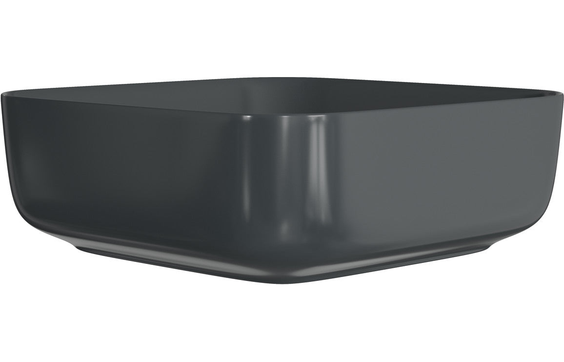 Orpheus 400mm Ceramic Square Washbowl & Waste - Matt Black