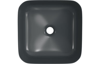 Orpheus 400mm Ceramic Square Washbowl & Waste - Matt Black