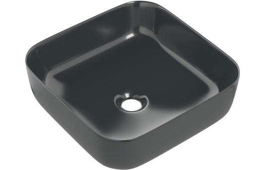 Orpheus 400mm Ceramic Square Washbowl & Waste - Matt Black