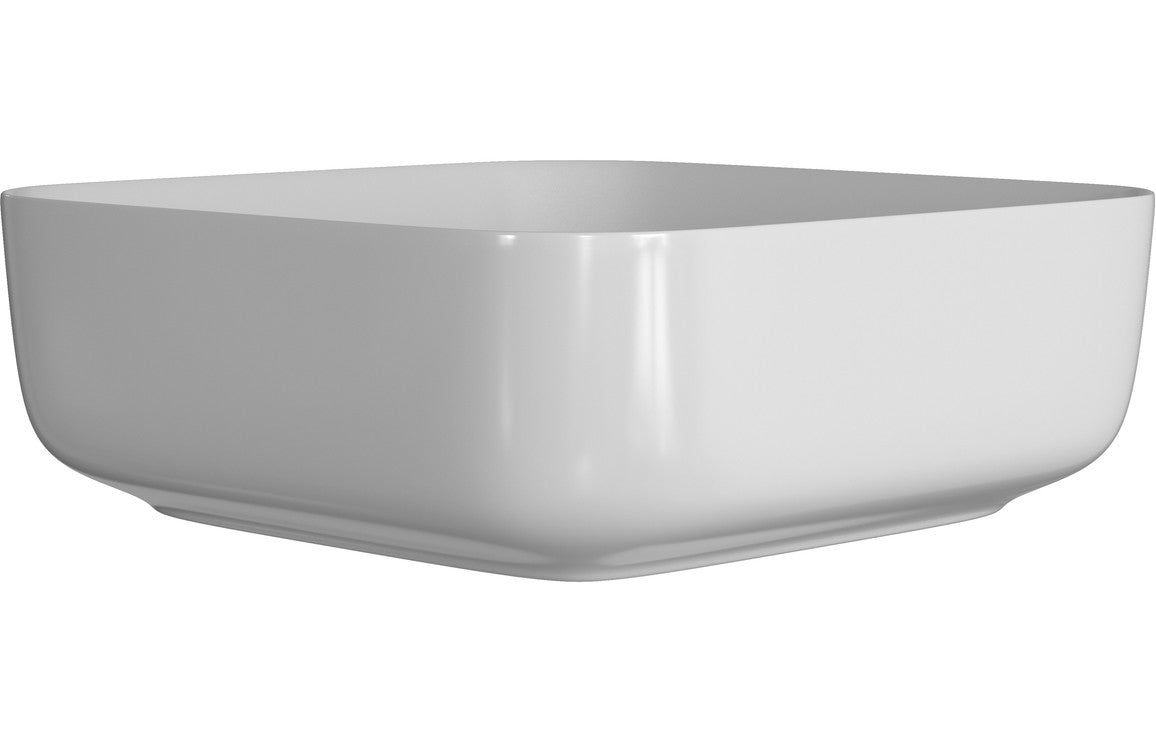 Orpheus 400mm Ceramic Square Washbowl & Waste - Matt White