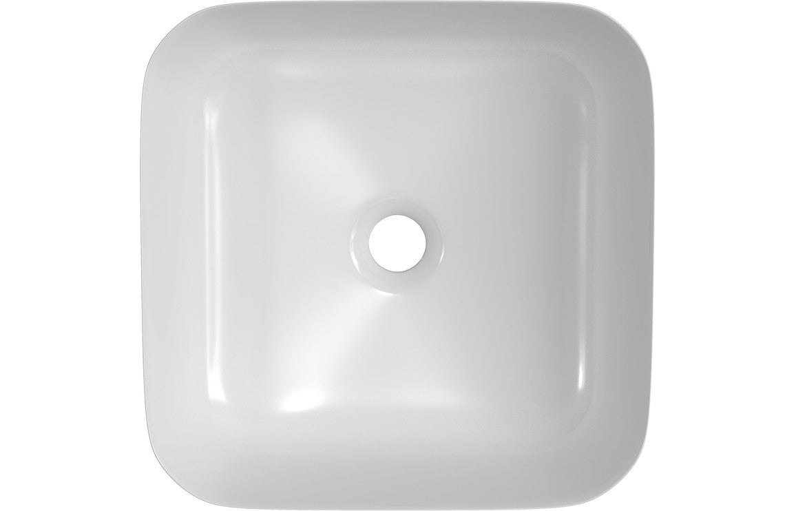 Orpheus 400mm Ceramic Square Washbowl & Waste - Matt White