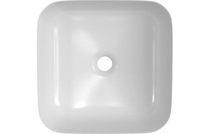 Orpheus 400mm Ceramic Square Washbowl & Waste - Matt White