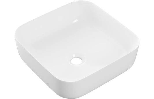 Orpheus 400mm Ceramic Square Washbowl & Waste - Matt White