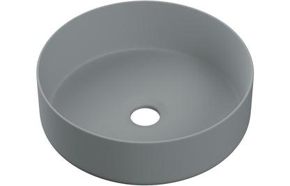Orpheus 355mm Ceramic Round Washbowl & Waste - Matt Grey