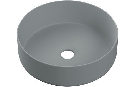 Orpheus 355mm Ceramic Round Washbowl & Waste - Matt Grey
