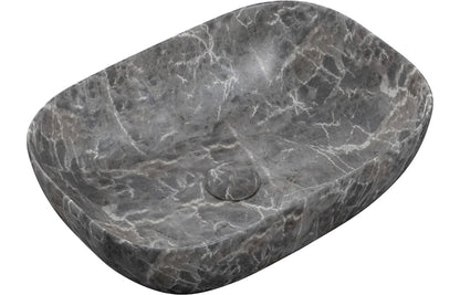 Hesperos 460x330mm Ceramic Washbowl - Grey Marble Effect