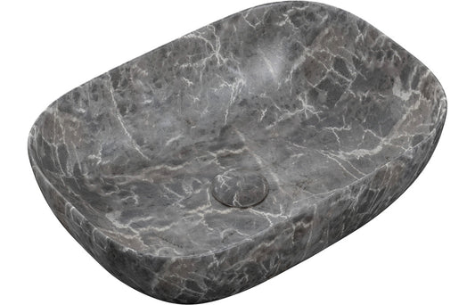 Hesperos 460x330mm Ceramic Washbowl - Grey Marble Effect