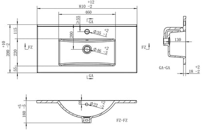 Lavana 810mm Basin Unit & Basin - Sea Green Ash