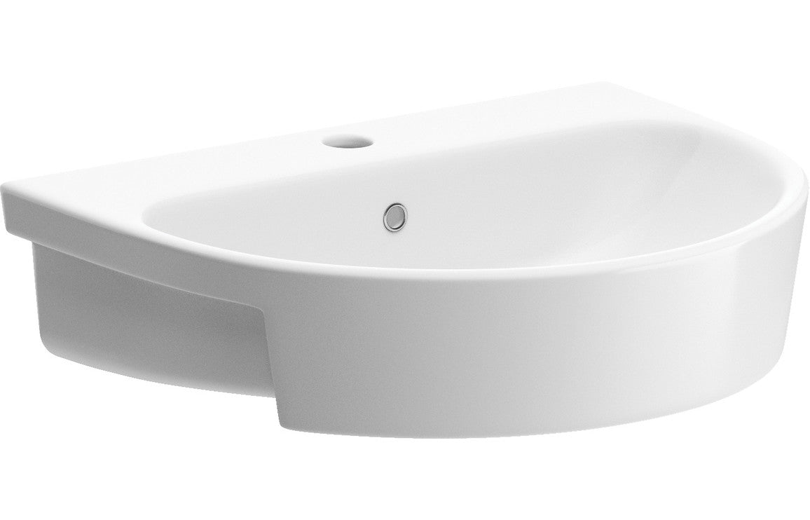 Kali 555x435mm 1TH Semi Recessed Basin