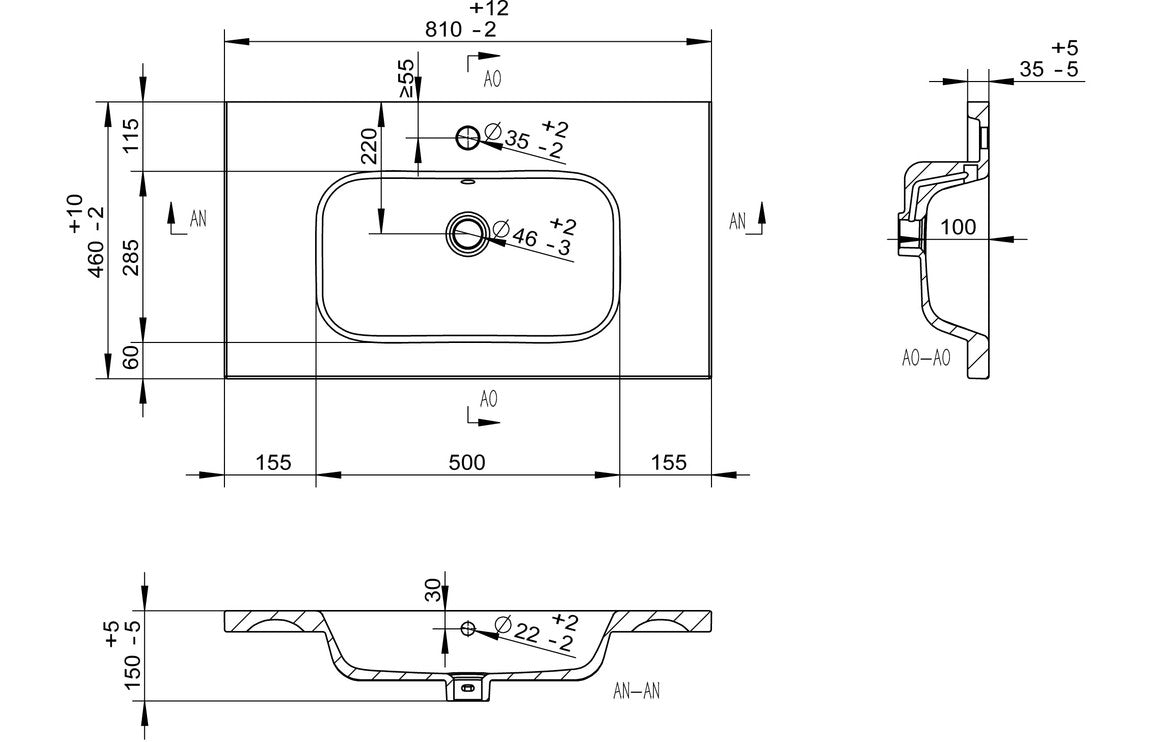 Stella 815mm Wall Hung 2 Drawer Basin Unit & Basin - Matt Latte