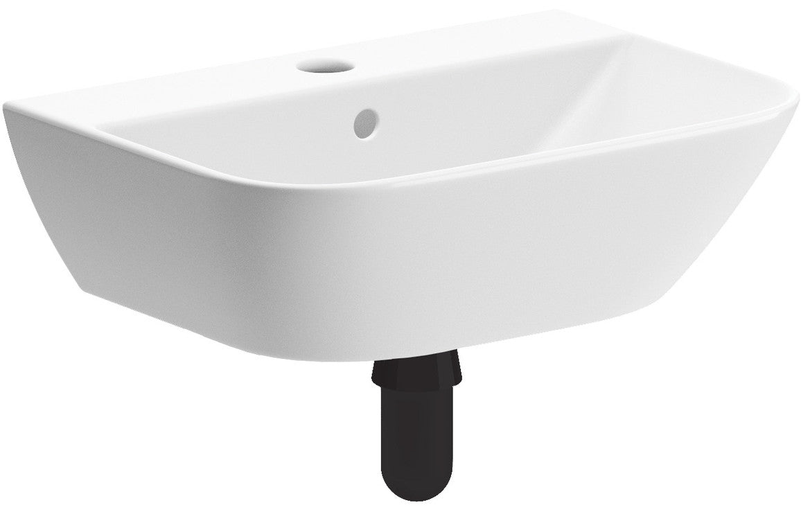 Mahina 450x320mm 1TH Cloakroom Basin & Black Bottle Trap