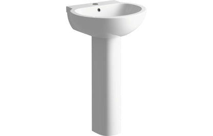 Maia 535x490mm 1TH Basin & Full Pedestal