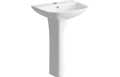 Mahina 560x450mm 1TH Basin & Full Pedestal (Boxed)