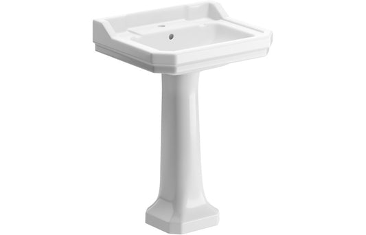 Solaris 600x500mm 2TH Basin & Full Pedestal