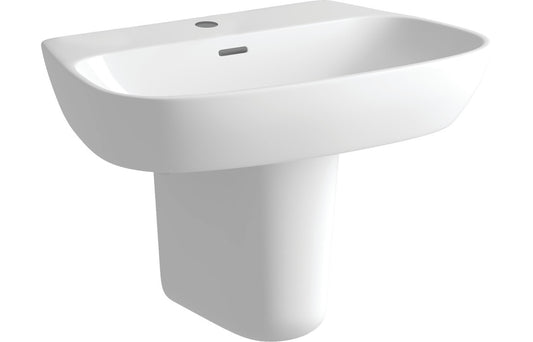 Sidra 600x400mm 1TH Basin & Semi Pedestal
