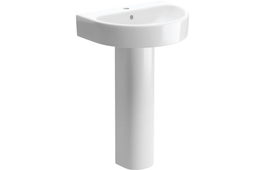 Orpheus 555x430mm 1TH Basin & Full Pedestal