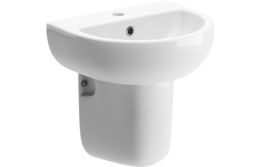 Thalassa 450x400mm 1TH Basin & Semi Pedestal