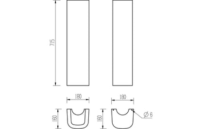 Maia 535x490mm 1TH Basin & Full Pedestal