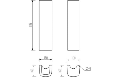 Thalassa 550x400mm 1TH Basin & Full Pedestal