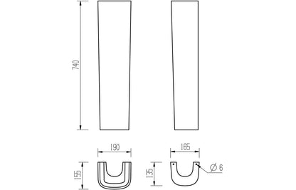 Altair 600x400mm 1TH Basin & Full Pedestal