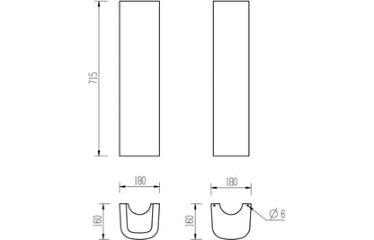 Orpheus 555x430mm 1TH Basin & Full Pedestal