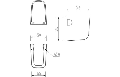 Maia 535x490mm 1TH Basin & Semi Pedestal