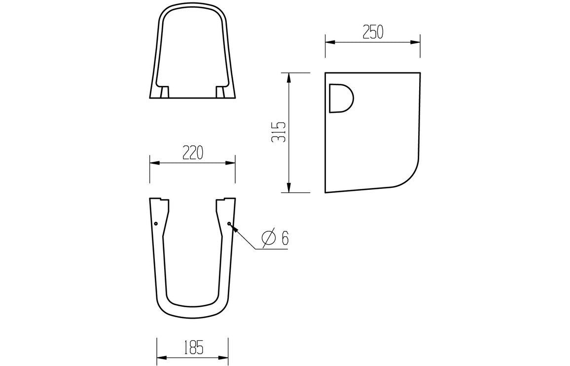 Cresida 555x430mm 1TH Basin & Semi Pedestal