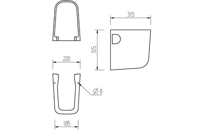 Altair 600x400mm 1TH Basin & Semi Pedestal