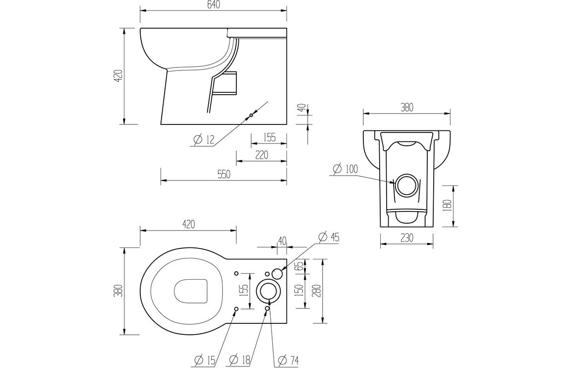 Maia Close Coupled WC & Soft Close Seat